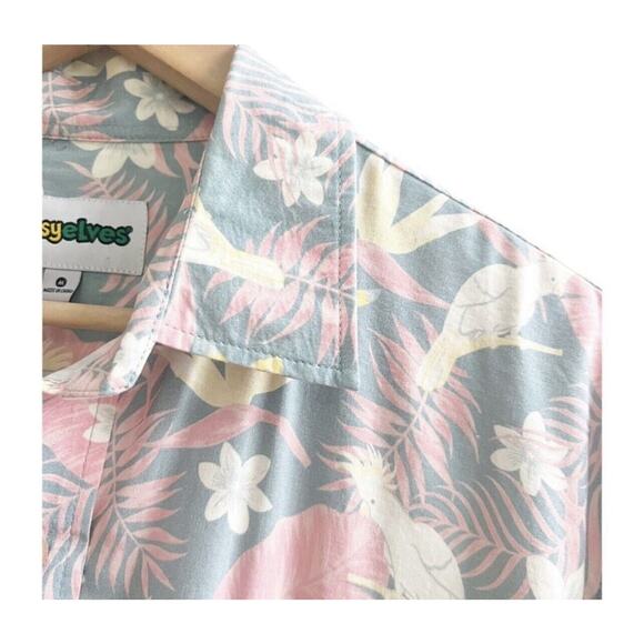 Tipsy Elves Men’s Birds In Paradise Collared Button Down Shirt Medium Preppy - Picture 4 of 11